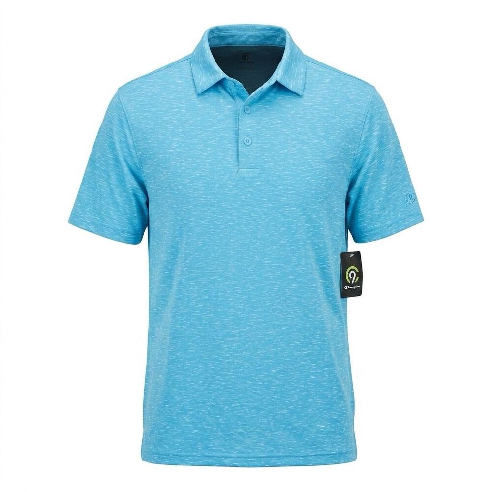 Champion Men’s Polo Top UV protection turquoise Blue Sz L NWT